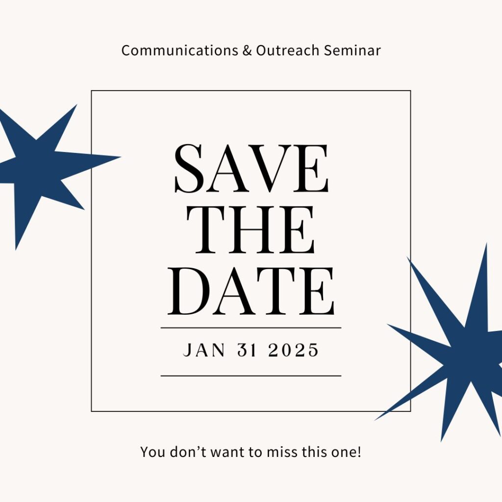 ASAH Communication & Outreach Seminar Save the Date graphic - January 31, 2025